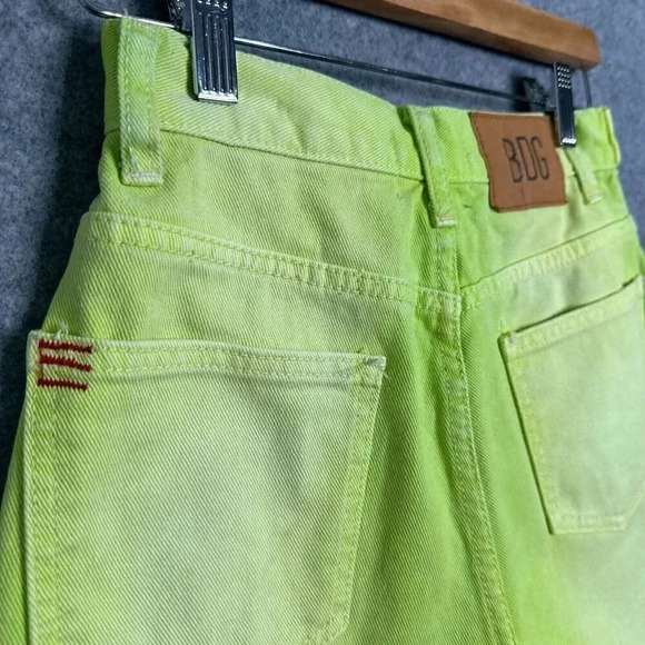 BDG Jean Shorts Womens 25 Carpenter High Rise Frayed Colorful Summer Festival - Picture 4 of 13